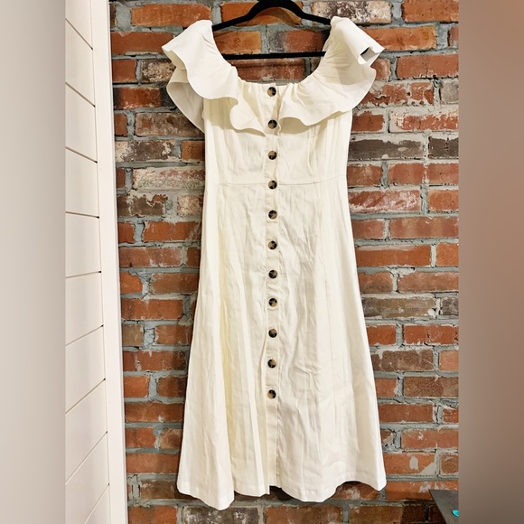 ANTONIO MELANI Dresses & Skirts - Antonio Melani Linen Blend Button Dress Size 0